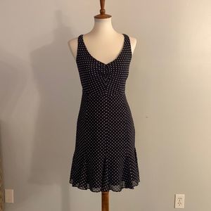 [Kate Young] Navy/White Polka Dot Sleeveless Dress - Size 2